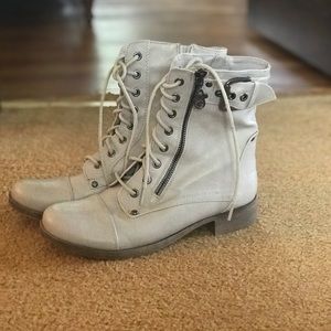 Cream Colored Combat Boots